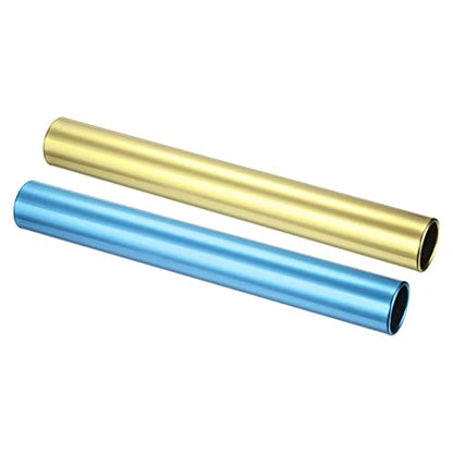 PATIKIL Relay Track Batons Set, Pack Aluminum Alloy Tube Field Running Race Stick for Outdoor Athletics Sport Game Tool - color: Blue, Gold