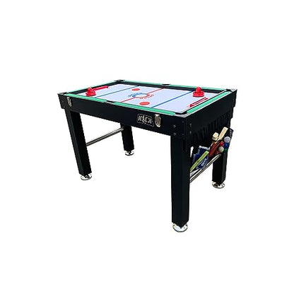 KICK Quad 48" 4-in-1 Multi Game Table – Foosball, Billiards/Pool, Glide Hockey & Ping Pong - color: Black