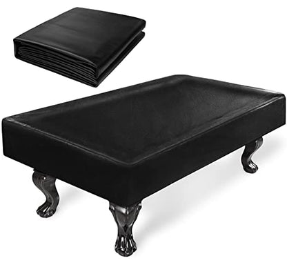 iCOVER Outdoor Pool Table Cover Waterproof Heavy Duty Leatherette Covers for Billiard Tables 8 Feet Black - color: Black 8ft