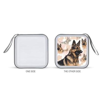 German Shepherd Dog Lovers Portable CD Case Holder,DVD Wallet Holder 40 Capacity CD Cases Storage DVD Book Binder for Car Home Travel - color: German Shepherd Dog Lovers