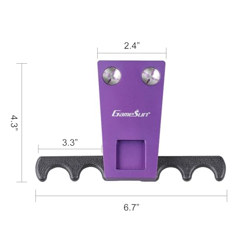6 in 1 Portable Weighted Pool Cue Holder with Chalk Holder, Billiard Cue Tip Tool, Purple - color: Purple