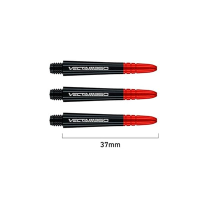 Winmau Dart Shaft - Vecta Blade360 Polycarbonate Dart Stems - 1 Set per Pack (3 Darts Shafts in Total) - Professional Darts Accessories - Black & Red Blade360 Intermediate Shafts