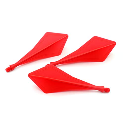 CUESOUL TRAJ AK8 New Integrated Dart Flights and Shafts Wave Shape,Very Slim Dart Flight 3 Sets - color: Diamond Shape-Red