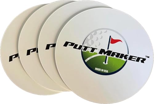 Putting Discs 4-Pack, Stocking Stuffer for Golfers, Golf Training Disk Accessories, Practice Aid for Green or Indoor, Flat Cup Ghost Hole Works Great as Golf Simulator Hole: Made in USA
