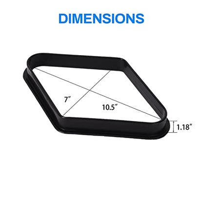 GSE Games & Sports Expert Black Plastic Billiard Pool Ball 8-Ball Triangle Racks / 9-Ball Diamond Pool Ball Racks Fit Standard 2-1/4" Billiard Pool Balls - color: Diamond Rack