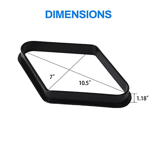 GSE Games & Sports Expert Black Plastic Billiard Pool Ball 8-Ball Triangle Racks / 9-Ball Diamond Pool Ball Racks Fit Standard 2-1/4" Billiard Pool Balls - color: Diamond Rack