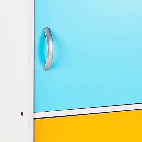 HODEDAH IMPORT Bookcase, Rainbow, 5 Door - color: Rainbow