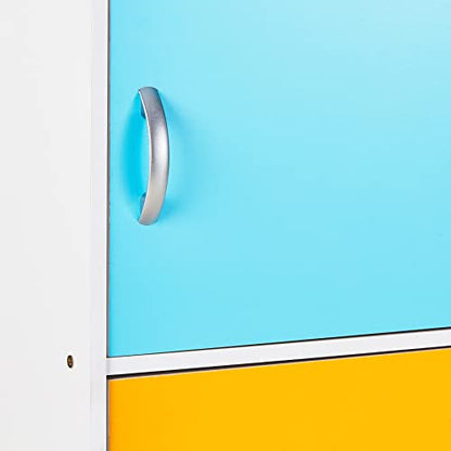 HODEDAH IMPORT Bookcase, Rainbow, 5 Door - color: Rainbow