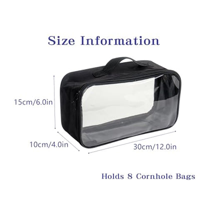 Klmnop 2 Pcs Cornhole Bag Carry Case, Cornhole Carrying Case Holds 8 Bean Bags with Portable Handle for Storage, Transport