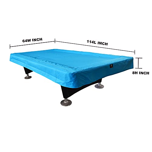 7/8/9FT Heavy Duty 600D Polyester Canvas Billiard Pool Table Cover(7 Colors Available) (Sky Blue, 9-Foot) - color: Sky Blue, size: 9-Foot