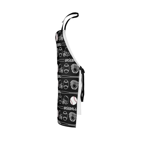 Castle Fairy Cartoon Baseball Kitchen Apron,Bow Knots Waterproof Apron - color: Black White02