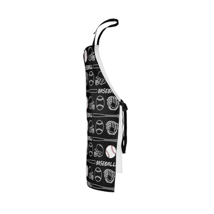Castle Fairy Cartoon Baseball Kitchen Apron,Bow Knots Waterproof Apron - color: Black White02