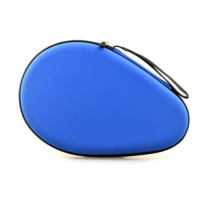MiOYOOW Table Tennis Racket Case, Hard Shell Ping Pong Storage Bag Ping Pong Paddles Case with Zipper Can Hold 2 Short-Handled Rackets or 1 Long-Handled Racket - color: blue