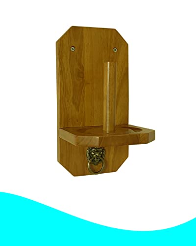 Wall Mounted Hand Chalk Holder Holder, Pool Table Accessory for Game Room, Solid Wood Cone Chalk Holder Made of Solid Hardwood (Oak). Not Included Cone Chalk