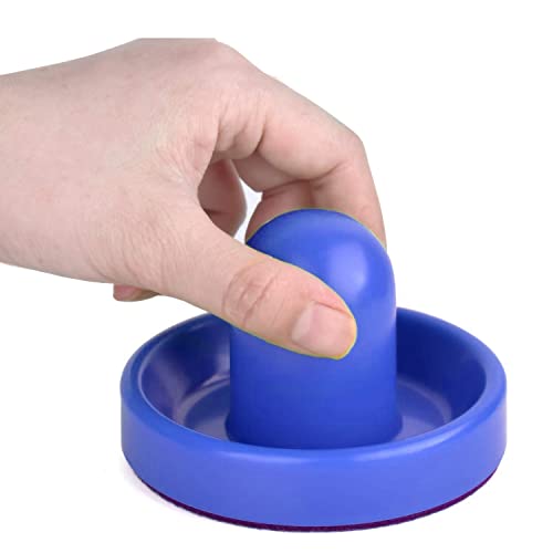 Air Hockey Pushers and Pucks - Air Hockey Paddles and Goal Handles Replacement Accessories for Game Tables (4 Pushers, 8 Pucks) - color: Blue&Red