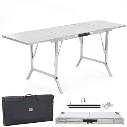 Folding Table IGT Camping Table, Portable Outdoor IGT Cook System, Stainless Steel Camp Table with Carry Bag for Car Camping Picnic RV Trip Patio Backyard BBQ