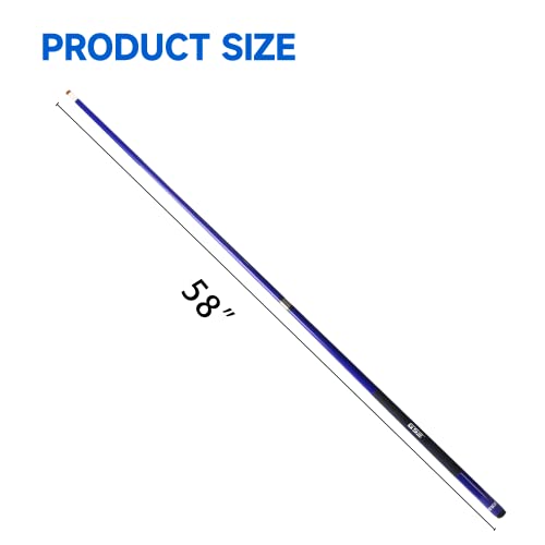 GSE Games & Sports Expert 58" 2-Piece Fiberglass Graphite Composite Billiard Pool Cue Sticks (Several Colors Available, Weight from 18oz, 19oz, 20oz, 21oz) - color: Blue, style: 19oz