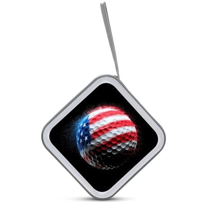 Bold And Bright Patriotic Golf Ball CD Case DVD Storage Case Portable for Car Home Travel