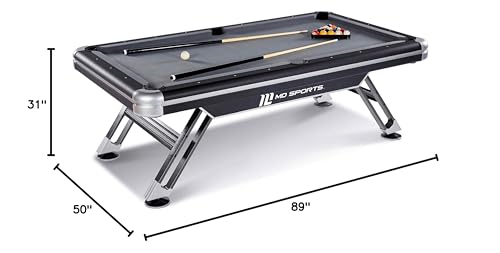 MD Sports 7.5' Titan Pool Table, Drop Pocket Billiard Table, Durable Steel Legs with Pool Ball and Cue Stick Set, Perfect for Family Game Rooms - style: 7.5 Ft. Titan