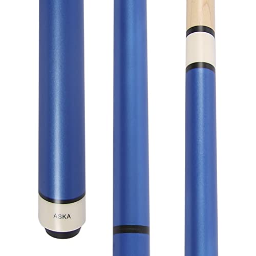 ASKA 25oz Heavy Hitter Matte Jump Break Cue – 3-Piece Jump/Break Pool Cue, 14mm Phenolic Tip & Ferrule, Hard Rock Canadian Maple Shaft, 2 Quick Release Joints, Wrapless Matte Handle, 58" Cue - color: Matte Blue