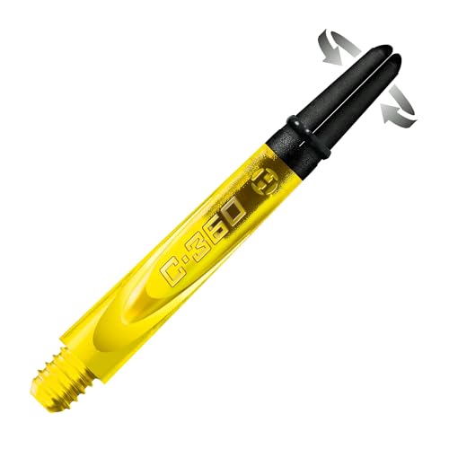 Harrows Darts 3 x Sets of Carbon 360 Dart Stems - 9 Dart Shafts in Total - Available in 3 Sizes - Tough Carbon Composite - color: yellow, size: Short