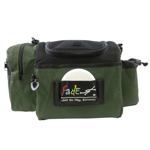 Mint Discs Fade Gear Crunch Box Disc Golf Bag | Black | Beginner Disc Golf Bag | 14+ Disc Capacity | Shoulder Strap & Harness Option - color: Green, size: Green Harness