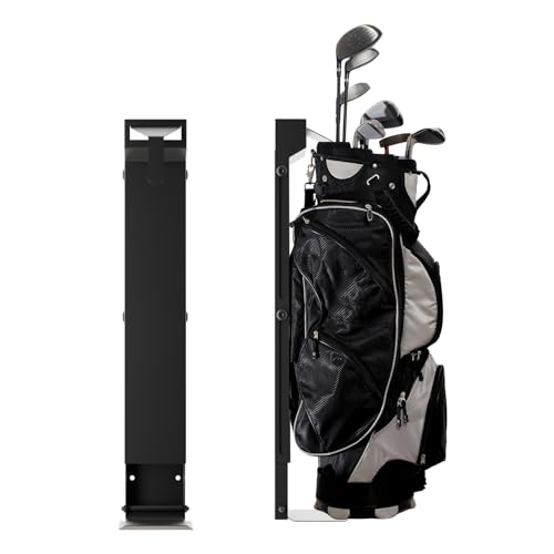 Wall Mount Golf Bag Storage Rack - Wall Mount Rack for Garage, Club Dock for Golfing Bag | Space Saving | Easy Install & Use - color: Black