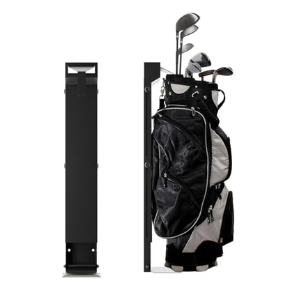 Wall Mount Golf Bag Storage Rack - Wall Mount Rack for Garage, Club Dock for Golfing Bag | Space Saving | Easy Install & Use - color: Black