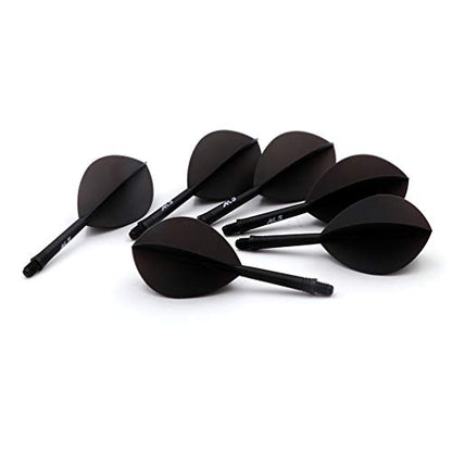 CUESOUL 6 Pieces ROST Integrated Dart Shaft and Flights - color: Shaft Length 28mm-Pear Shape-All Black