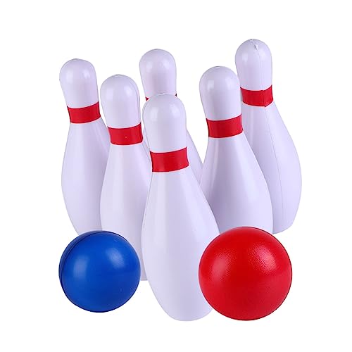 1Set Interactive Bowling for Educational for Games Safe PU Material Includes Pins and Bowling Balls Promotes Hand Eye Coordination and Math Skills