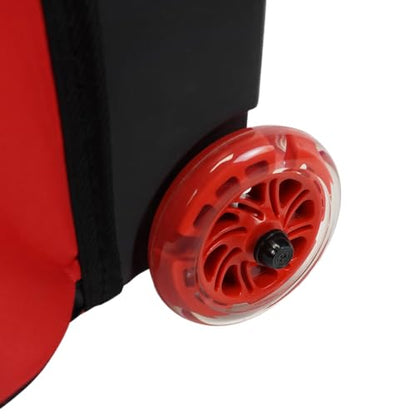 ELITE Deluxe 2 Ball Bowling Bag with 5" Smooth Wheels - Large Accessory Pocket, Shoe Compartment, 36" Extendable Handle - color: Red