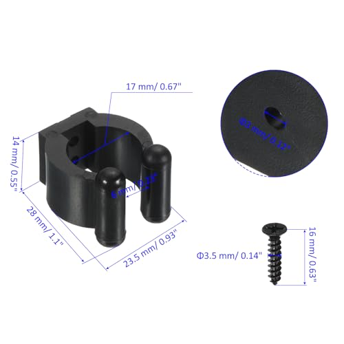M METERXITY 4 Pack Billiards Cue Locating Clip Holder - Plastic Lightweight Pool Stick Clips, Wear-Resistant, Apply to Fishing Rod Pool Cue (17mm Dia, Black)