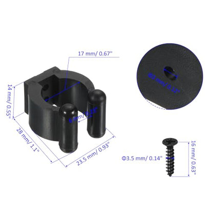 M METERXITY 4 Pack Billiards Cue Locating Clip Holder - Plastic Lightweight Pool Stick Clips, Wear-Resistant, Apply to Fishing Rod Pool Cue (17mm Dia, Black)