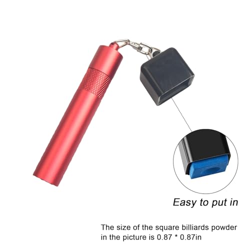 LAKE OF FIRE 3-in-1 Snooker/Pool Cue Tip Shaper with Repair Tool, Cue Tip Storage, and Billiard Chalk Holder - color: Red