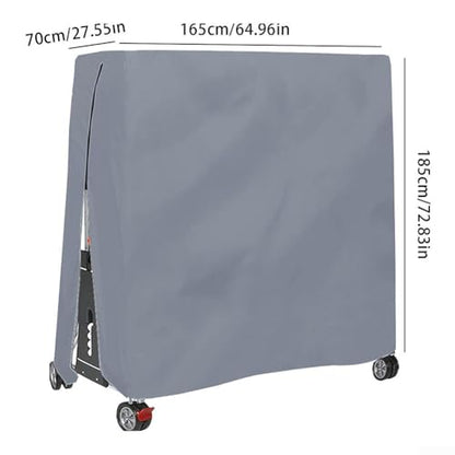 Outdoor Table Tennis Table 210D Oxford Fabric Waterproof Windproof Dustproof Protective -Weather Fit Standard Foldable Pong Tables 165 x 70 x 185 cm Gray(Gray)