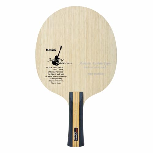 Nittaku Table Tennis Racket Acoustic Carbon Inner Shake Hand for Attacks, Special Materials Included - style: Flare
