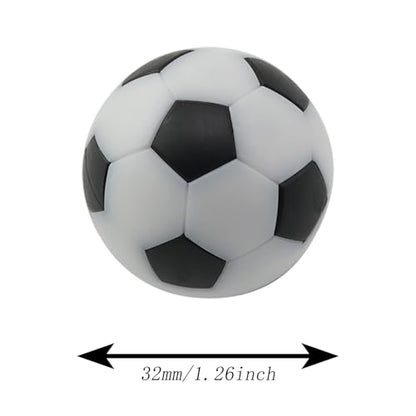 6PCS 32mm Black and White Desktop Plastics Mini Soccer Ball Accessories Leisure Sports Game Room Foosball Part