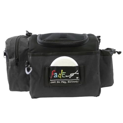 Mint Discs Fade Gear Crunch Box Disc Golf Bag | Black | Beginner Disc Golf Bag | 14+ Disc Capacity | Shoulder Strap & Harness Option - color: Black, size: Blue Harness
