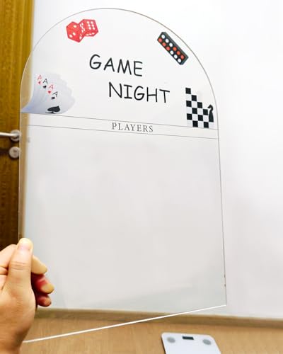 Personalized Family Game Night Scoreboard – Custom Dry Erase Score Tracker Board with Marker, Reusable Acrylic Game Scoreboard (11X16) - style: L