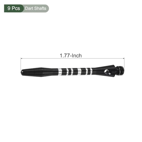 YOKIVE Dart Shafts, Indoor Outdoor Aluminum Medium Thread Dart Stem Replacement - color: Black