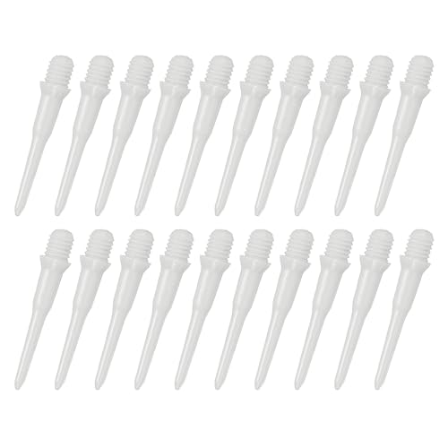 YOKIVE 100 Pcs Plastic Dart Tips, Game 2BA Thread Soft Darts Tips Replacements Dart Accessory | Indoor Outdoor Play (White)