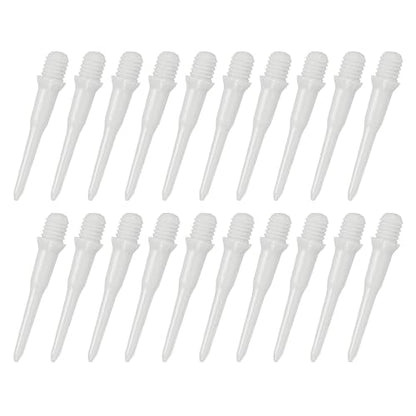 YOKIVE 100 Pcs Plastic Dart Tips, Game 2BA Thread Soft Darts Tips Replacements Dart Accessory | Indoor Outdoor Play (White)