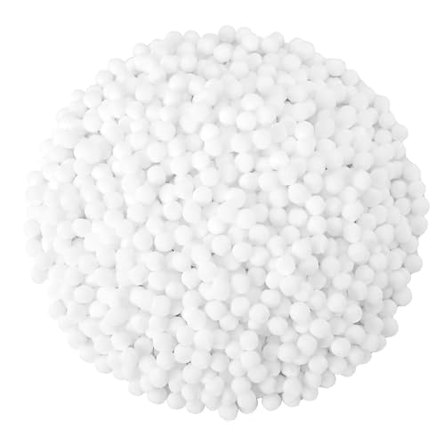 SEPGLITTER 1000Pcs Christmas White Pom Poms for Crafts Winter Puff Pompoms | 1cm Mini Size, White Puff Balls, DIY Crafts Making, Handmade Projects, Easter Party Supplies Decorations - style: White Style