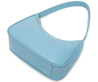 CYHTWSDJ Shoulder Bags for Women, Cute Hobo Tote Handbag Mini Clutch Purse with Zipper Closure - color: Lake Blue
