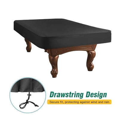 Sturdy Pool Table Cover Oxford Cloth With PVC Coating Waterproof And Silver Coated For Outdoor Ping Pong Drawstring(Large) - size: Large