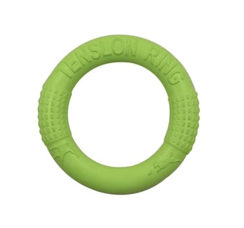 Dog Flying Disc, Premium Quality Flyer Dog Toy for Outdoor & Indoor Fun, Tension Ring Dog Toy for Throwing, Catching, Swimming & Training (Green, 7 in)