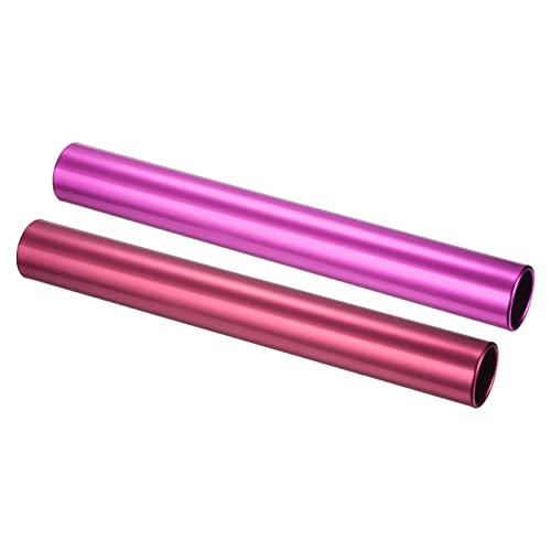 PATIKIL Relay Track Batons Set, Pack Aluminum Alloy Tube Field Running Race Stick for Outdoor Athletics Sport Game Tool - color: Pink, Red