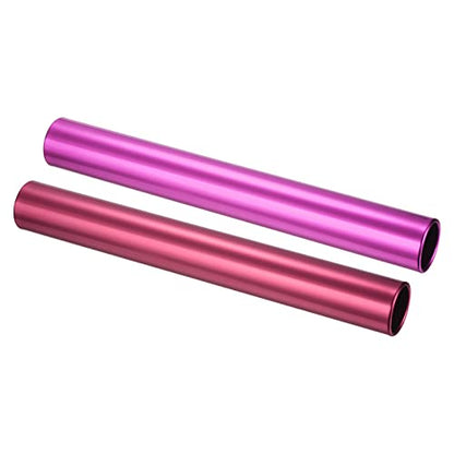 PATIKIL Relay Track Batons Set, Pack Aluminum Alloy Tube Field Running Race Stick for Outdoor Athletics Sport Game Tool - color: Pink, Red