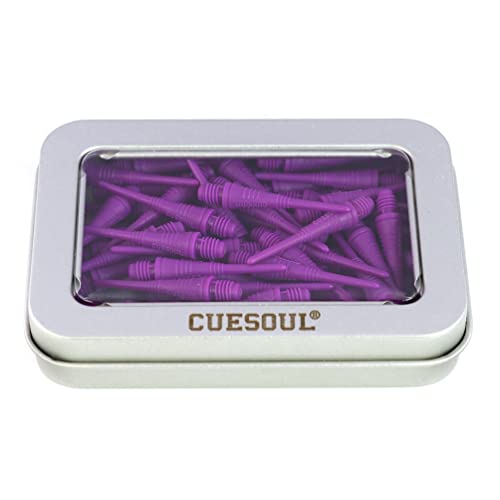 CUESOUL 100 Pieces Soft Tip Points for Soft Tip Darts - color: Purple
