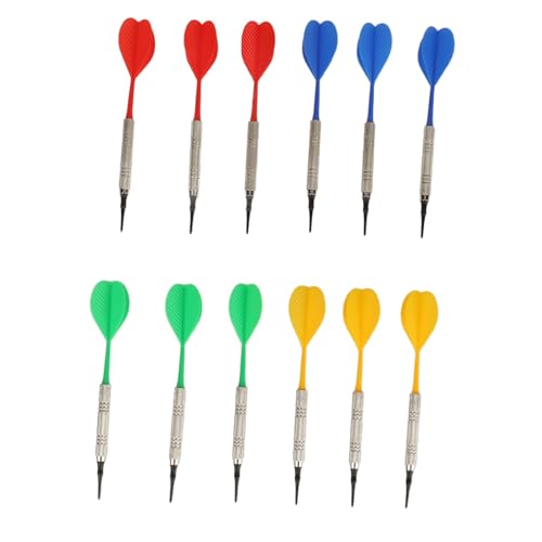 12 Soft Tip Darts for Beginners Plastic Professional Indoor Set with 100 Tips for Plastic Electronic Board Games